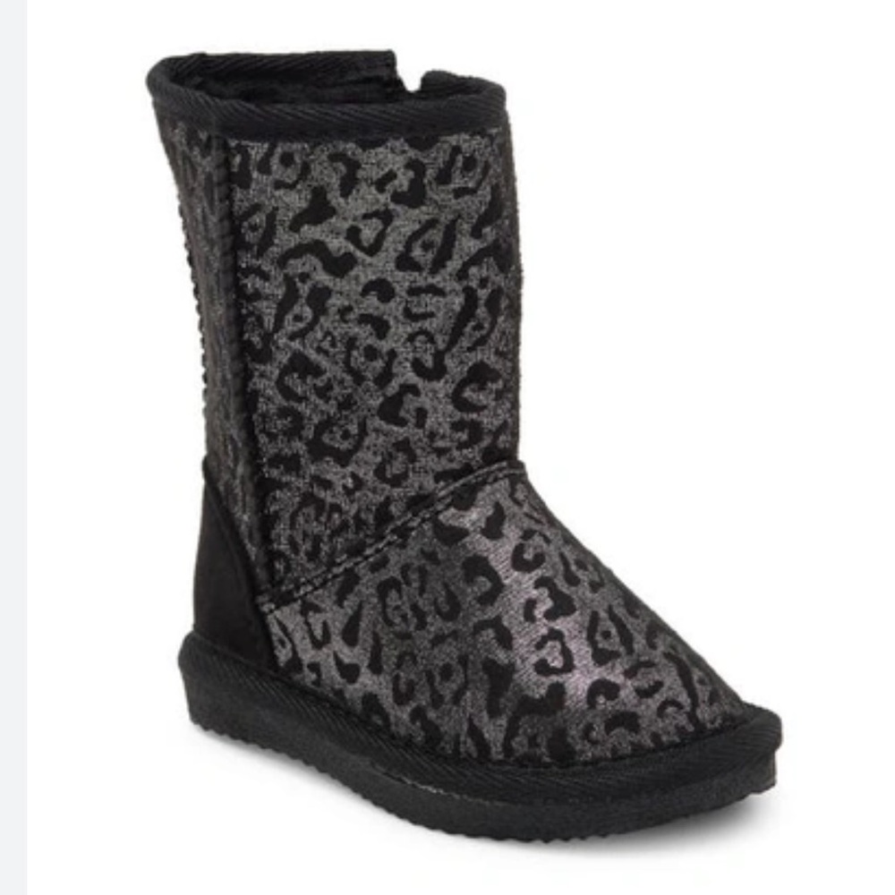 🆕 NWT Harper Canyon Kids' Emmerson Faux Fur Lined Boot In Black Leopard